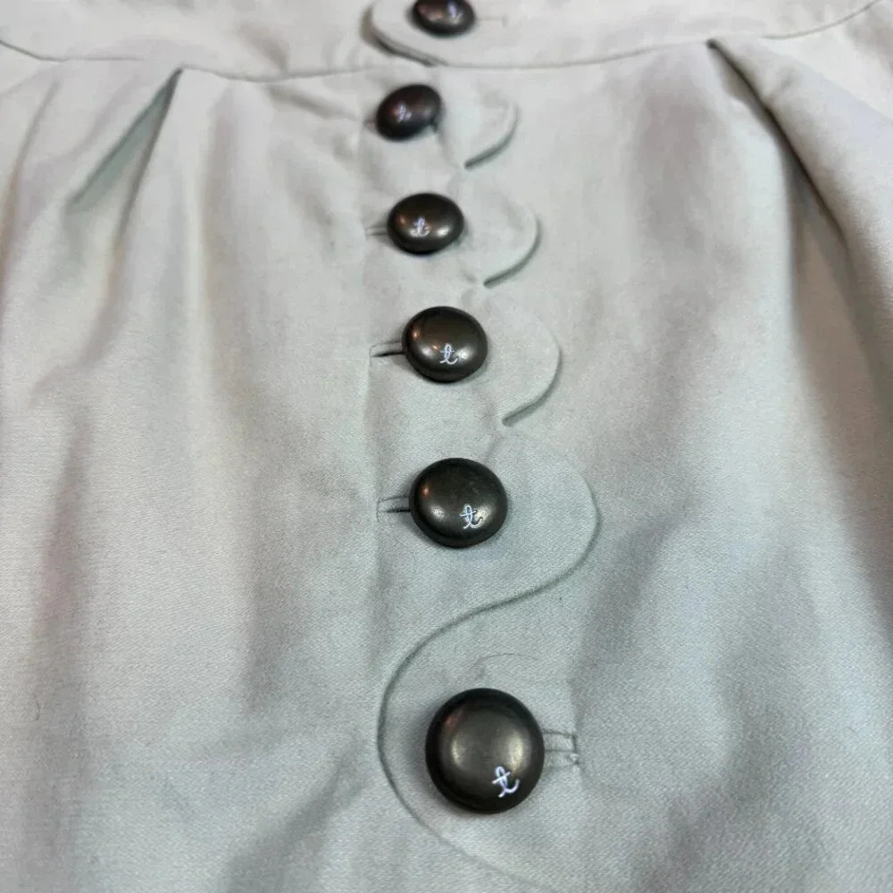 Anthropologie Cream Button-Front Skirt - Picture 4 of 6